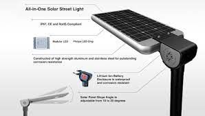 Btree LED solar street light-12 W nga addaan iti li-ion a bateria ken 20W a s...